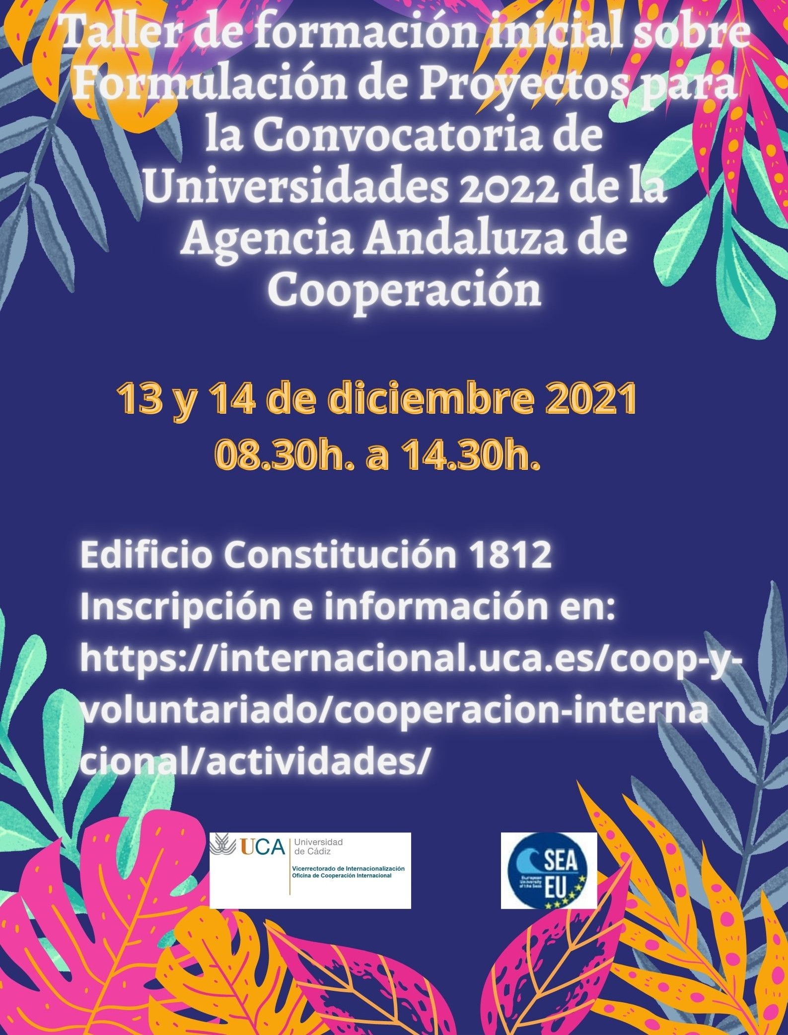 Taller de formación inicial sobre Formulación de Proyectos para la Convocatoria de Universidades 2022 de la Agencia Andaluzanueva edición del taller de formación inicial sobre Formulación de Proyectos