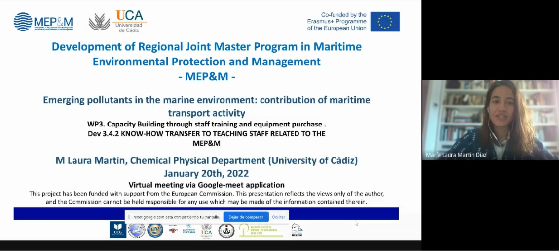 KNOW-HOW TRANSFER RELATED TO THE LATEST TOPICS IN CLIMATE CHANGE AND MARINE POLLUTION EFFECTS ON MARINE ECOSYSTEMS (DEV.3.4.2)