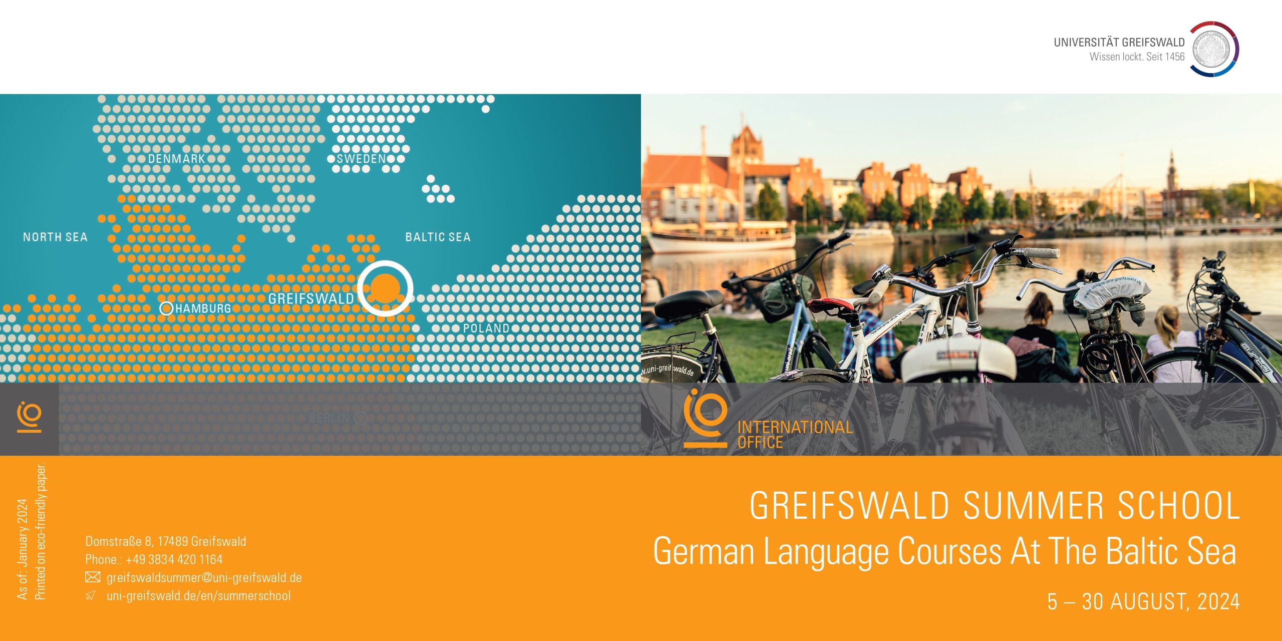 Invitation to Greifswald Summer School 2024 for the study of German and German culture