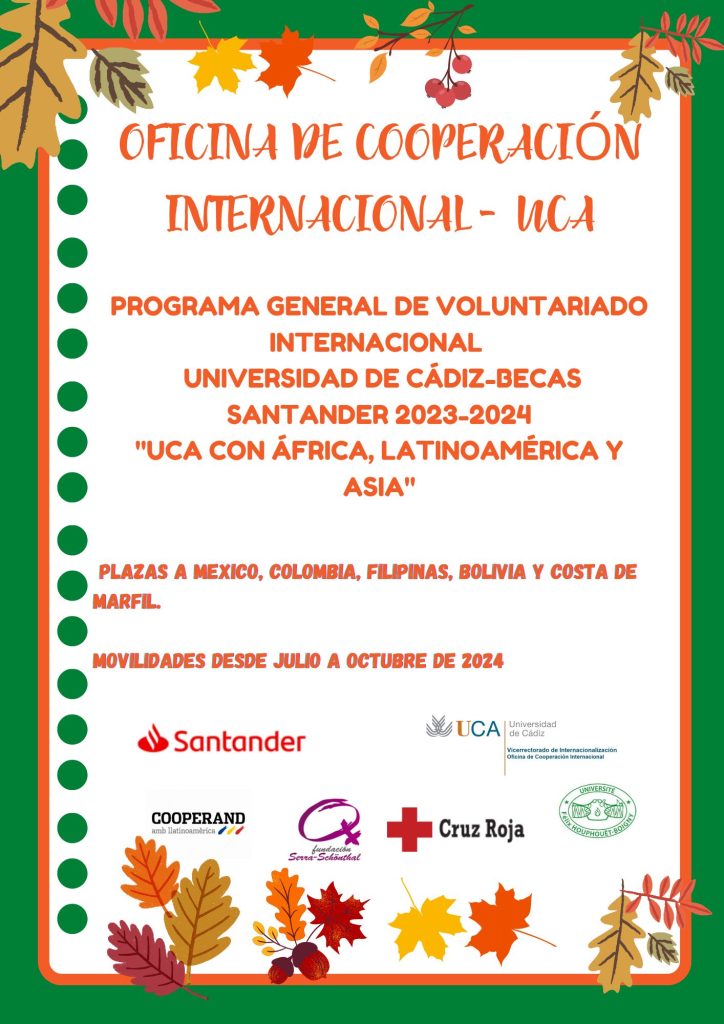 La UCA anuncia la ampliación de plazo de las convocatorias para el “Programa General de Voluntariado Internacional” con Becas Santander
