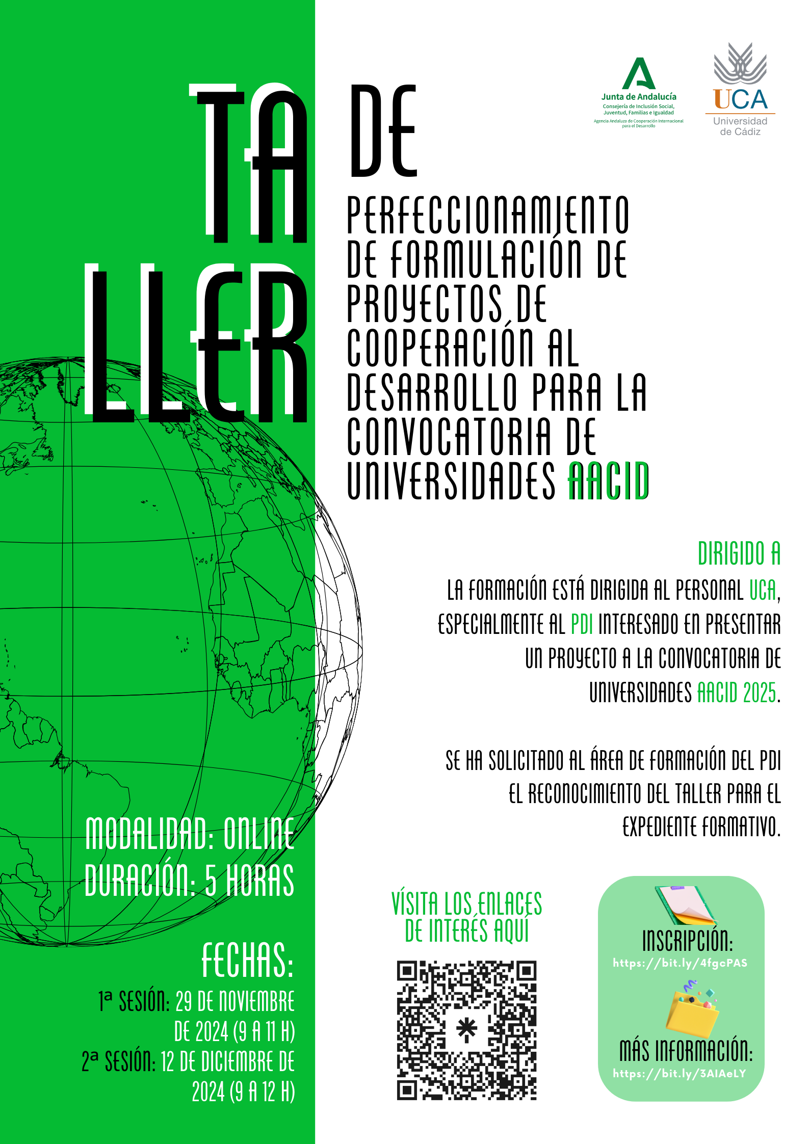 Taller de Perfeccionamiento en Formulación de Proyectos de Cooperación al Desarrollo para Universidades AACID