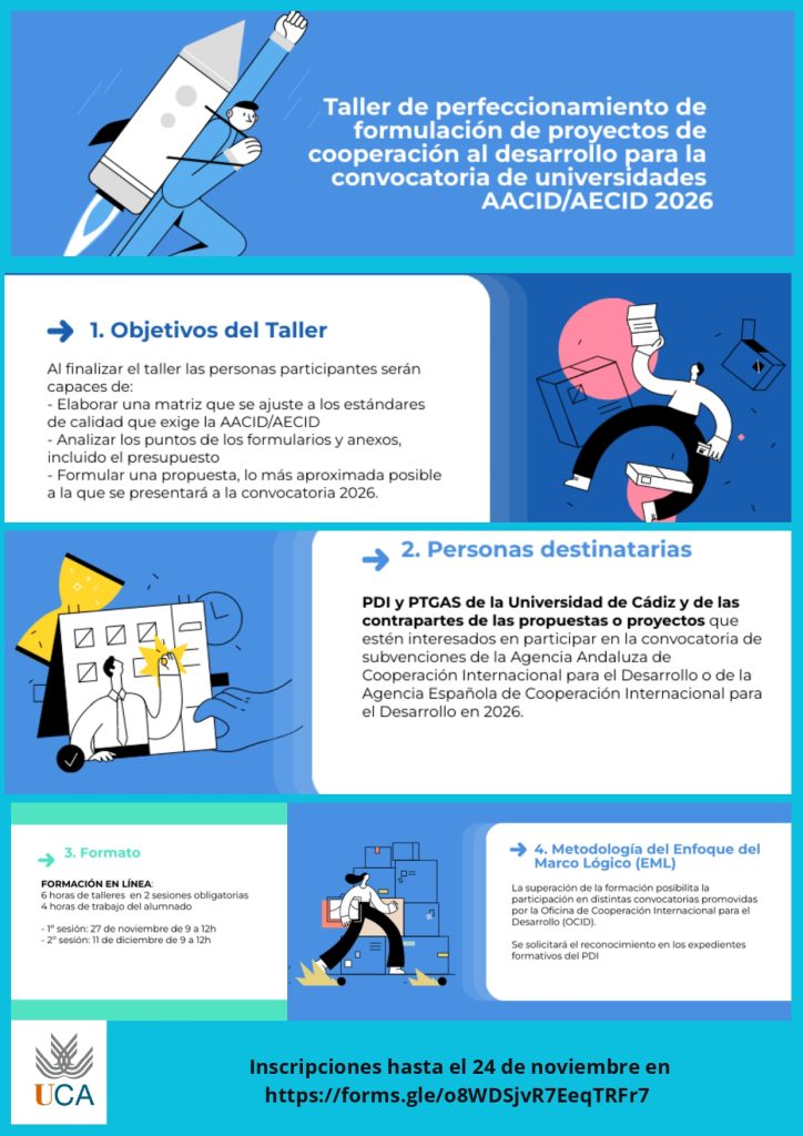 La Oficina de Cooperación Internacional para el Desarrollo (OCID) impulsa la excelencia en propuestas de cooperación universitaria al desarrollo con un Taller de Perfeccionamiento de formulación de proyectos para la convocatoria AACID/AECID 2026