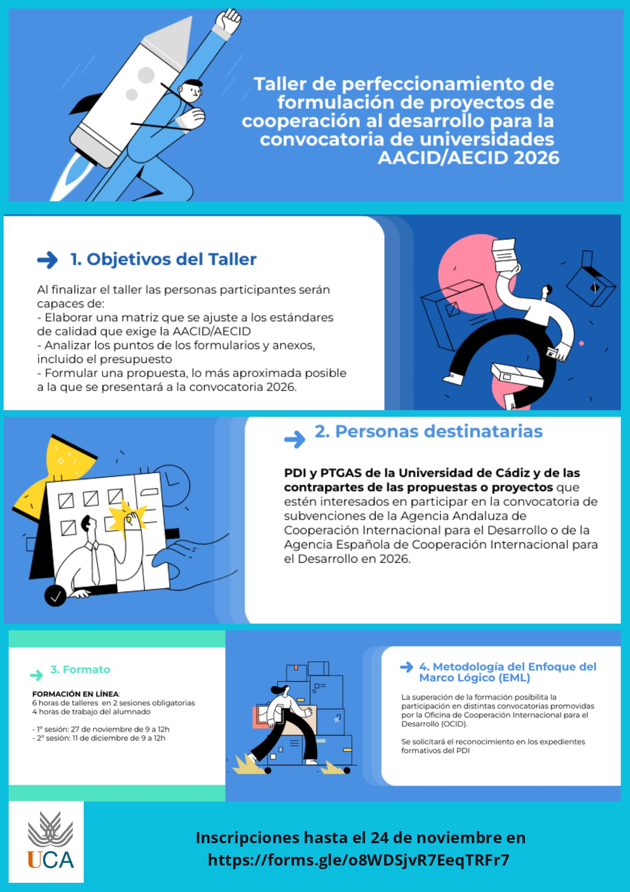 La Oficina de Cooperación Internacional para el Desarrollo (OCID) impulsa la excelencia en propuestas de cooperación universitaria al desarrollo con un Taller de Perfeccionamiento de formulación de proyectos para la convocatoria AACID/AECID 2026