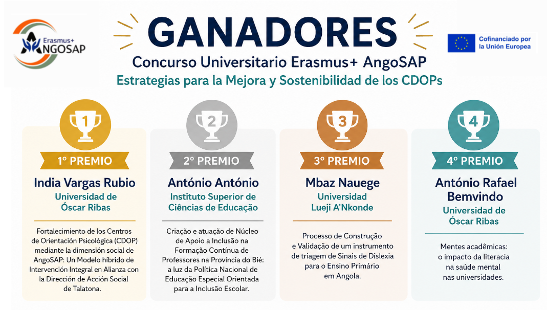 El Proyecto Erasmus+ AngoSAP anuncia los ganadores del Concurso Universitario sobre la mejora y sostenibilidad de los CDOPs