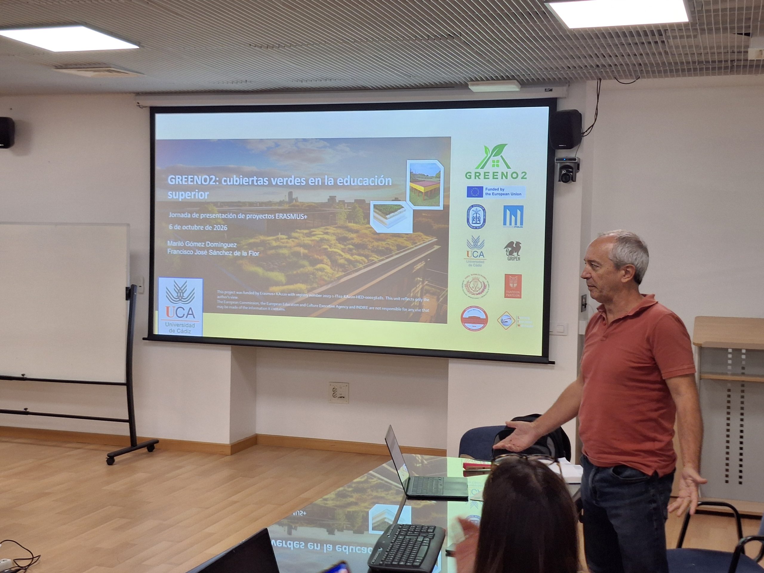 El Campus de Puerto Real acoge la presentación del Programa de Acompañamiento a Proyectos Erasmus+ con la experiencia del proyecto Erasmus+  GREENO2