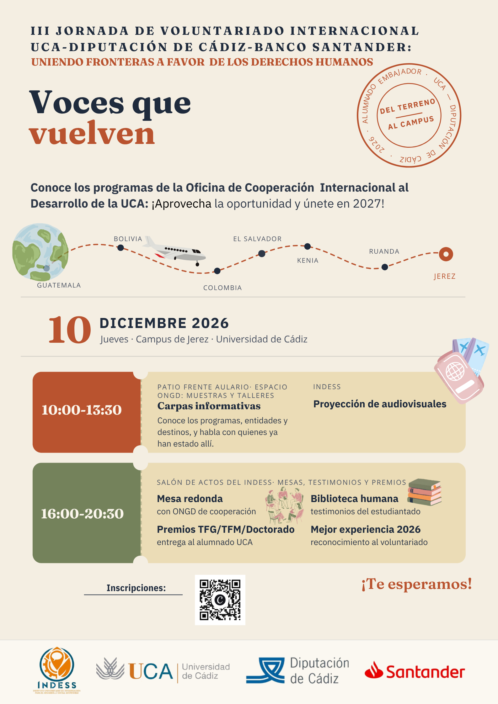 La Universidad de Cádiz organiza la III Jornada de voluntariado internacional UCA-Diputación de Cádiz-Banco Santander coincidiendo con el Día Internacional de los Derechos Humanos