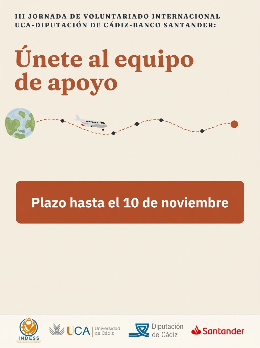 Abierto el plazo para sumarse al equipo de apoyo de las III Jornadas de Voluntariado Internacional UCA
